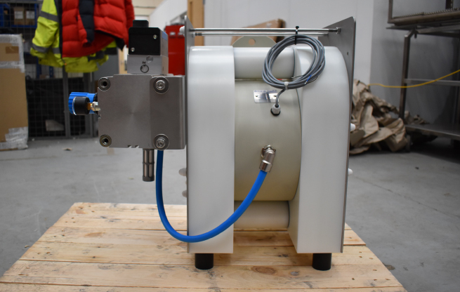 a filter press diaphragm on a palette