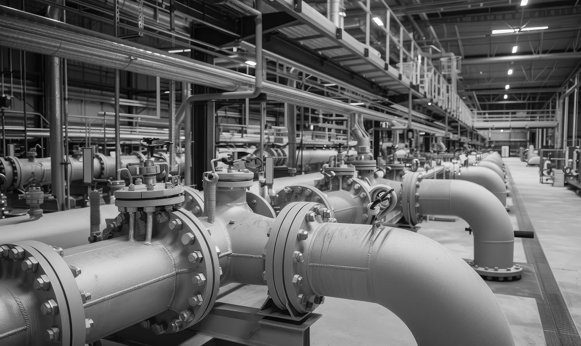 This is a photo of a large pump system in a factory