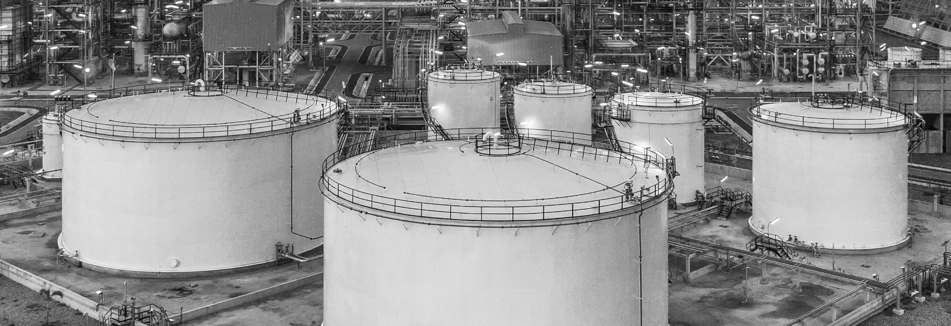 This is photo of a chemical factory from above