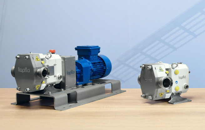 two tapflo hygienic lobe pumps on a table