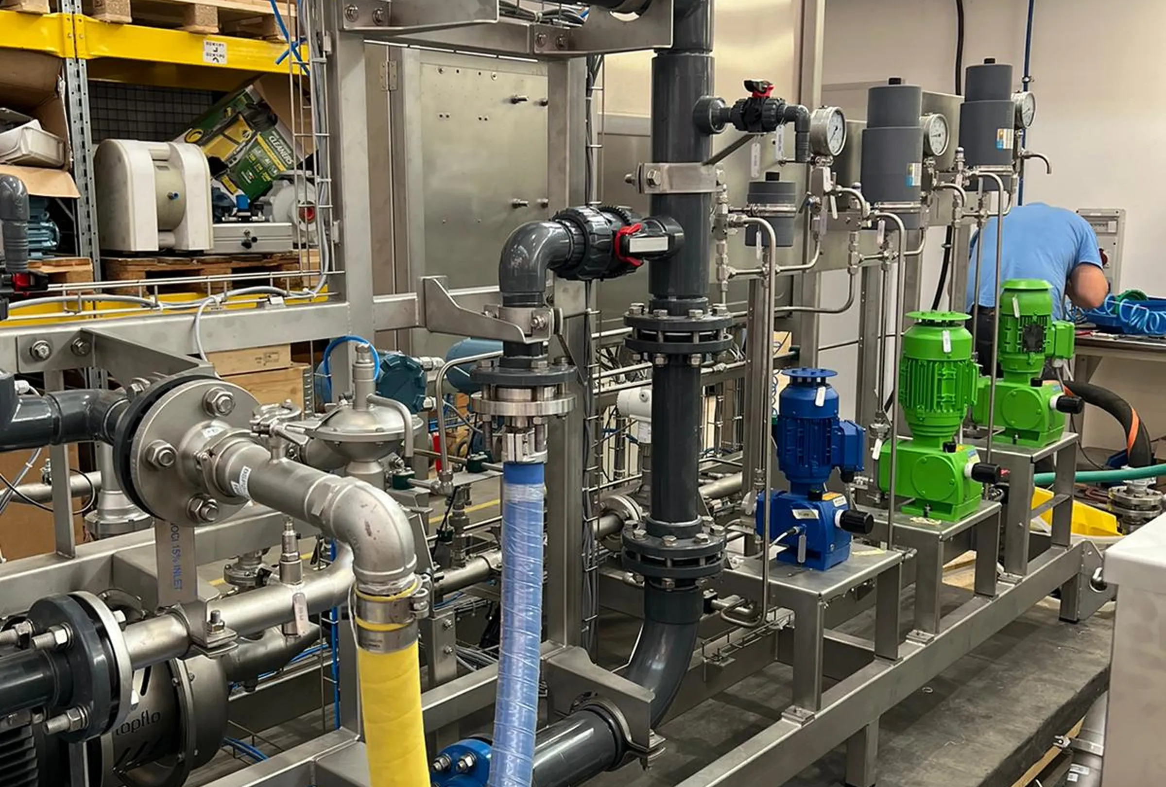 Bleach System pumps close up