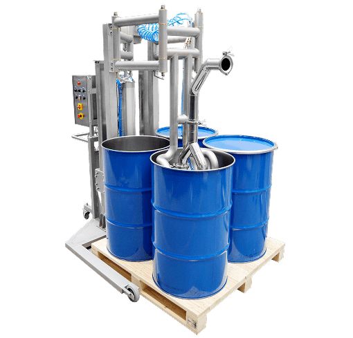 Front view of Tapflo Drum Unloading Quattro System for 4 drums