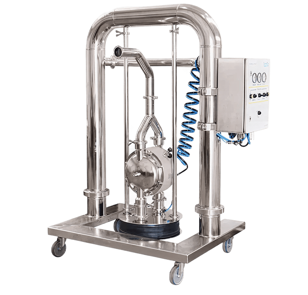 Rendered view of our Single Tank Mixing Skid