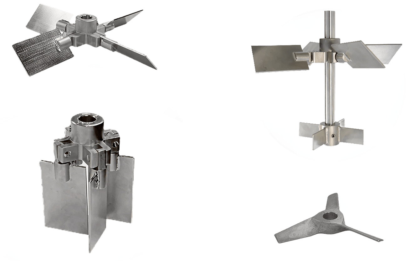 Image of 4 different IBC Mixer impeller options