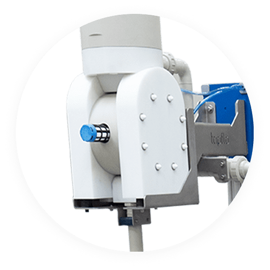 the diaphragm pump and pulsation dampener on an IBC unloader