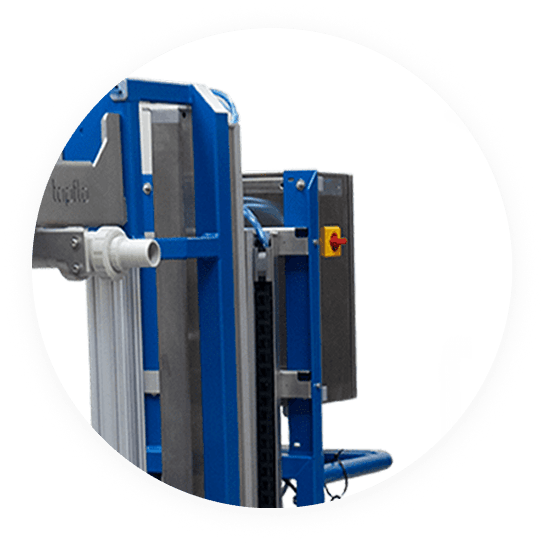 control panel on an IBC unloader