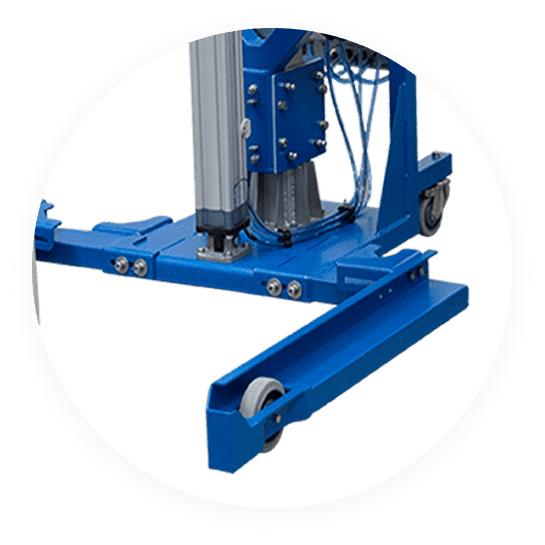 4 wheel mobile frame on an IBC unloader