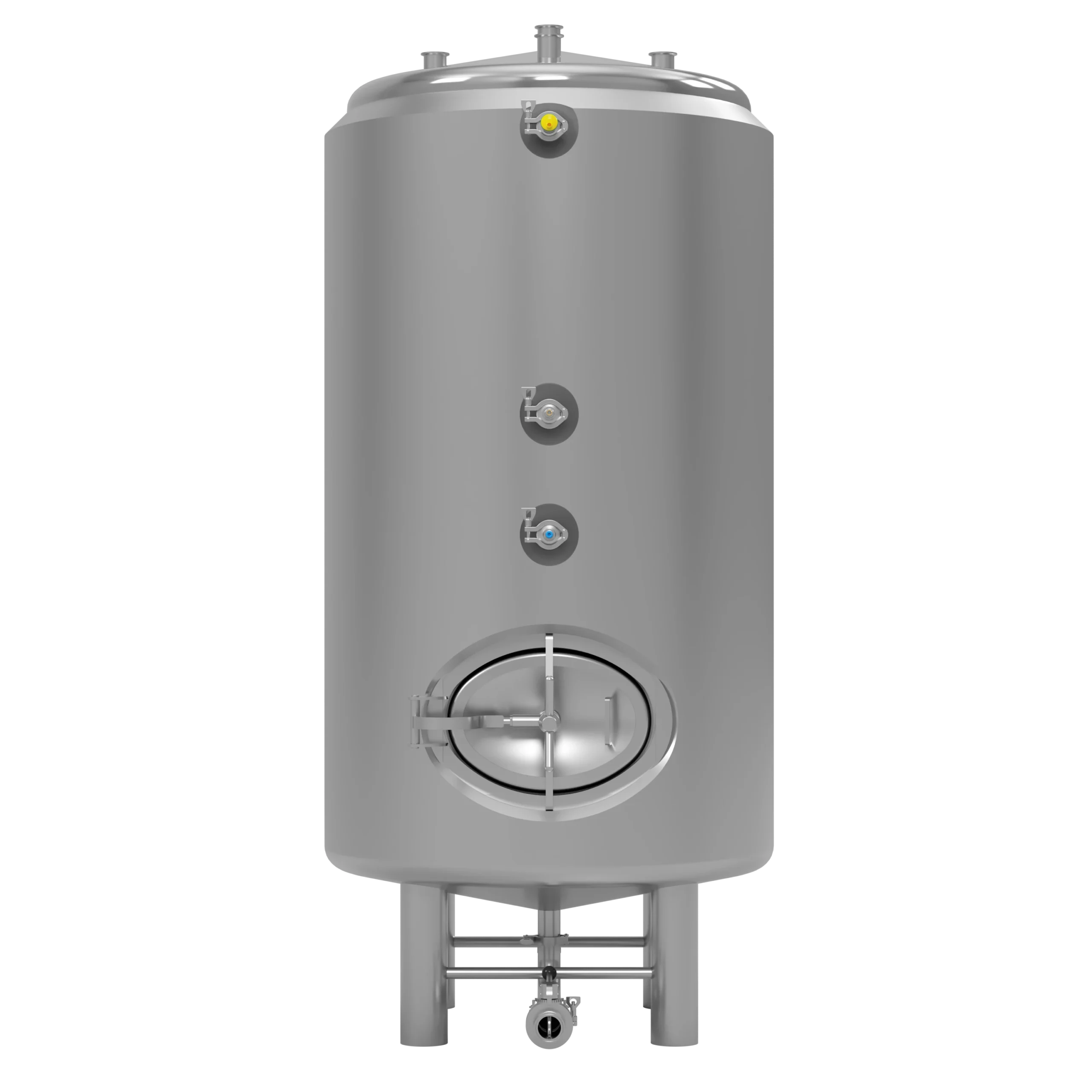 an insulated conical stainless steel tank