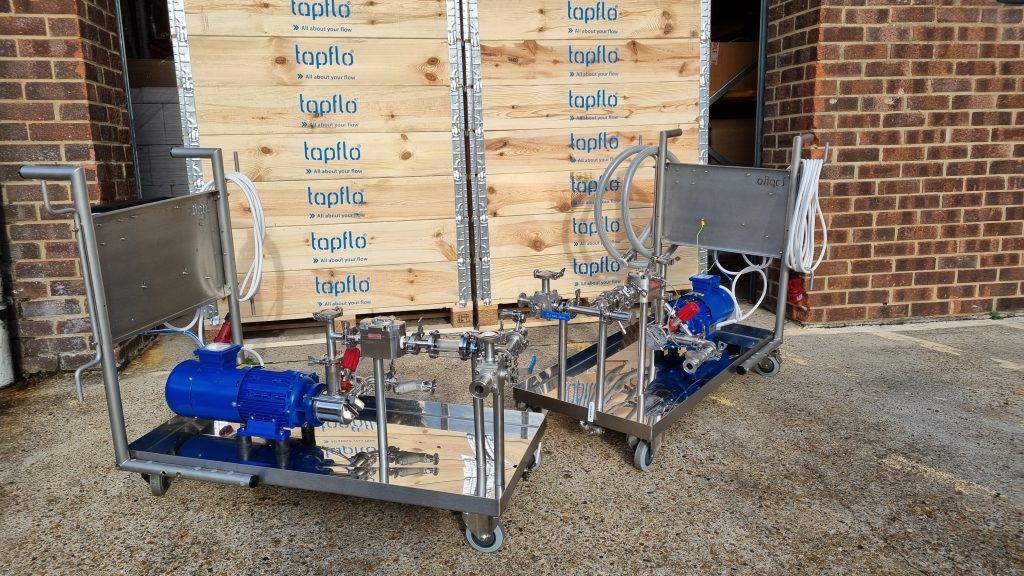 Flexible Impeller Pumps mounted on Stainless Steel trolleys