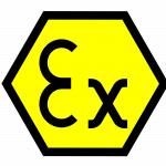Yellow and black ATEX Certification logo