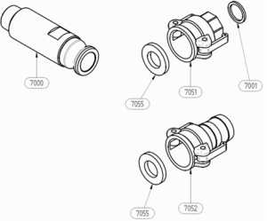 Aluminium AODD Male Cam Locks