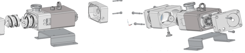 Sanitary Twin Screw Pump Exploded diagram