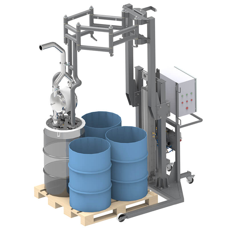 HVS Quattro Drum Unloading Machine - Tapflo Pumps UK